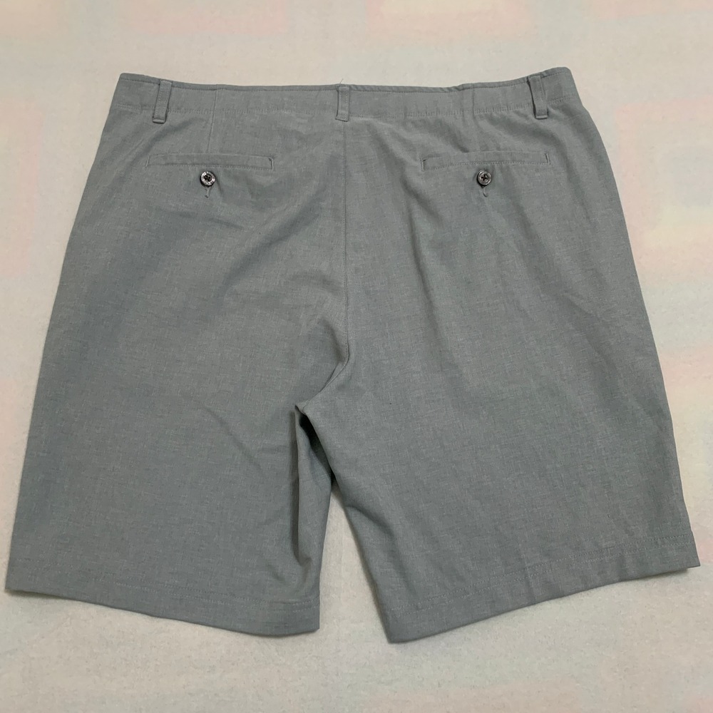 Pebble Beach Golf Shorts Men's 40 Gray Dry-Luxe Performance Flat Front 9" Inseam